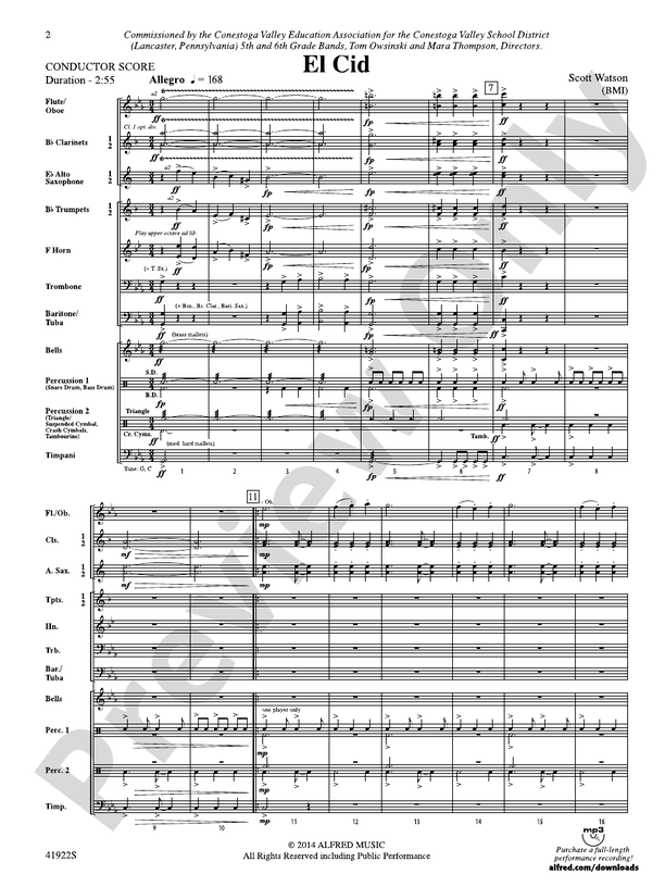 El Cid - Concert Band Conductor Score & Parts (Digital Download)