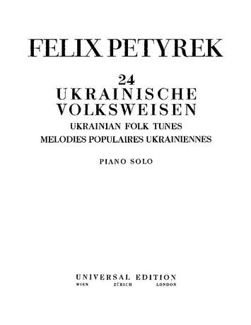 24 Ukranian Folk Tunes for Piano