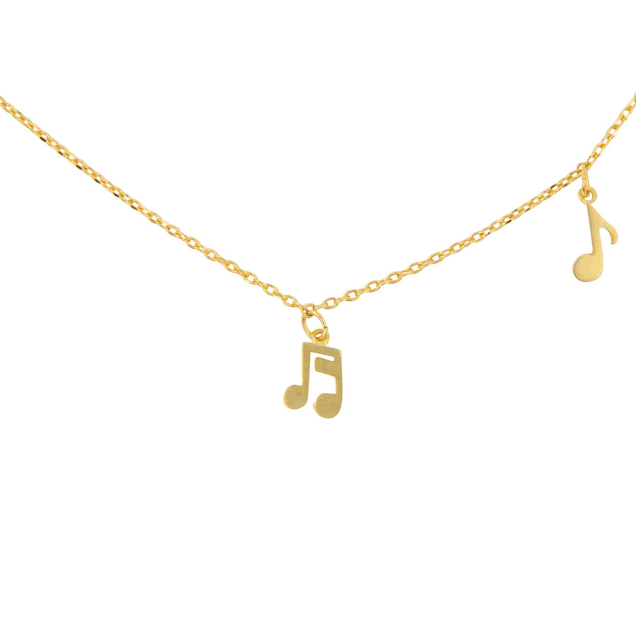 Gold Necklace with Quaver and Semiquaver Notes