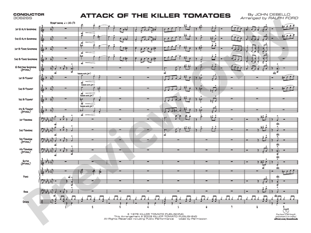 Attack of the Killer Tomatoes - Jazz Ensemble Conductor Score & Parts (Digital Download)