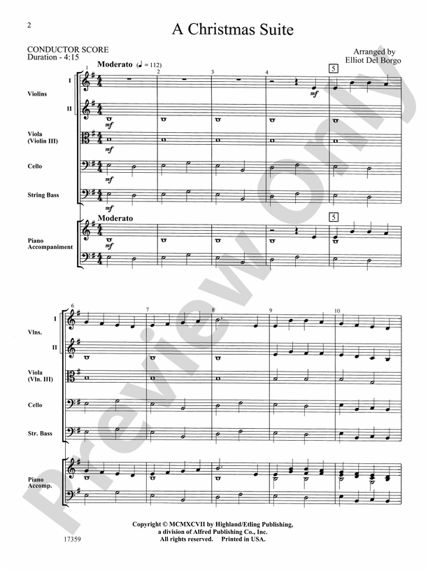A Christmas Suite – String Orchestra Conductor Score & Parts (Digital Download)
