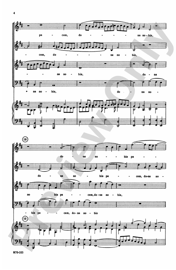 Dona Nobis Pacem - Johann Sebastian Bach – SATB Choral Octavo (Digital Download)