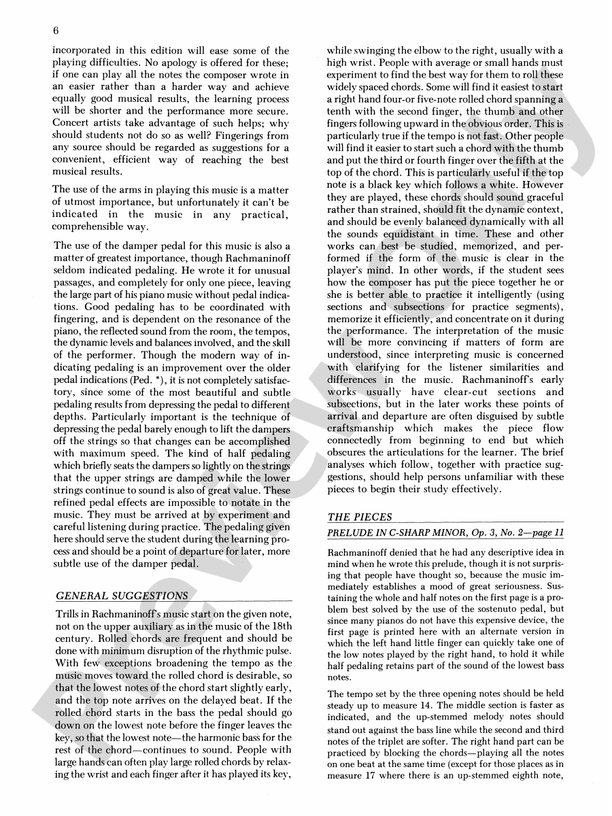 Rachmaninoff - Selected Works - Piano (Digital Download)