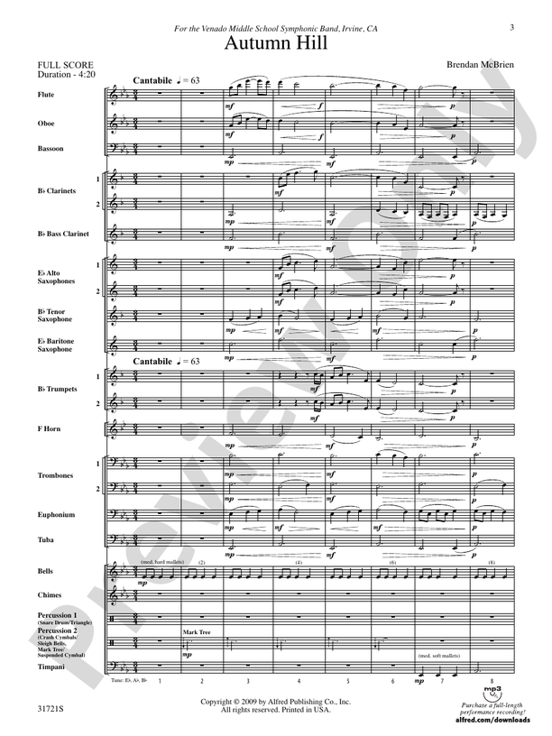 Autumn Hill - Concert Band Conductor Score & Parts (Digital Download)