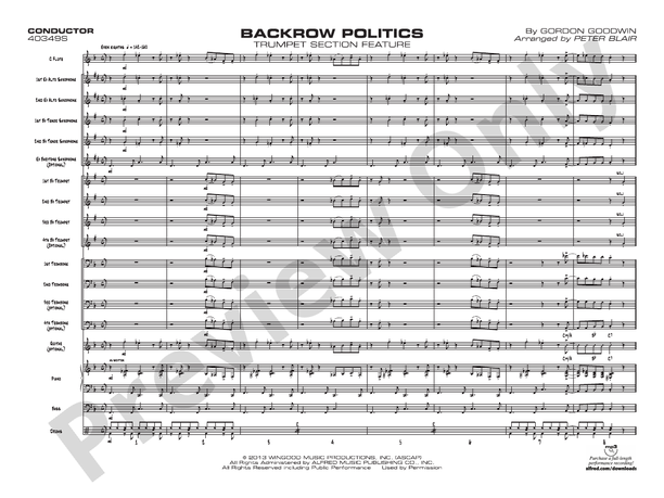Backrow Politics (Grade 2) - Jazz Ensemble Conductor Score & Parts(Digital Download)