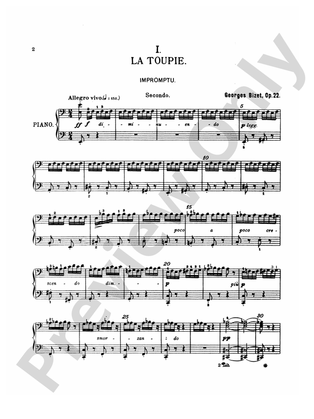 Bizet - Jeux D'Enfants, Op. 22 - 1 Piano, 4 Hands (Digital Download)