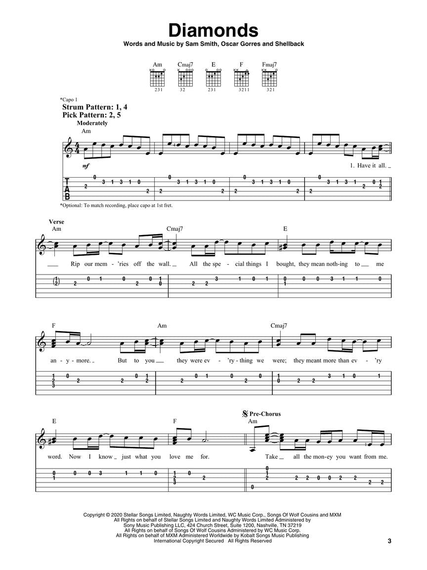 Chart Hits of 2020-2021- Easy Guitar Notes & TAB - Hal Leonard