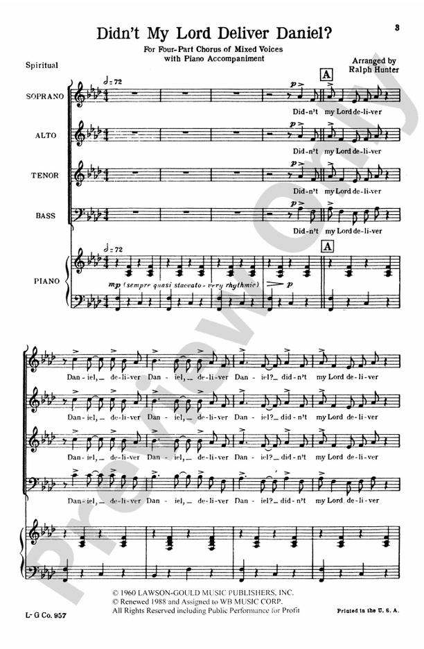 Didn't My Lord Deliver Daniel? – SATB Choral Octavo (Digital Download)