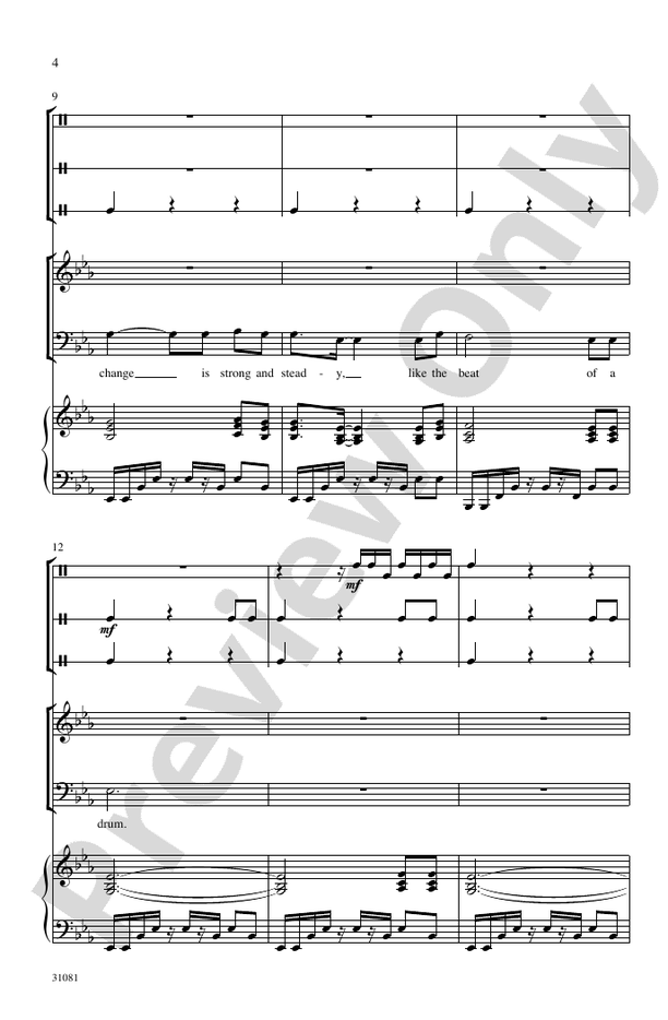 Like the Beat of a Drum – 3-Part Mixed Choral Octavo (Digital Download)