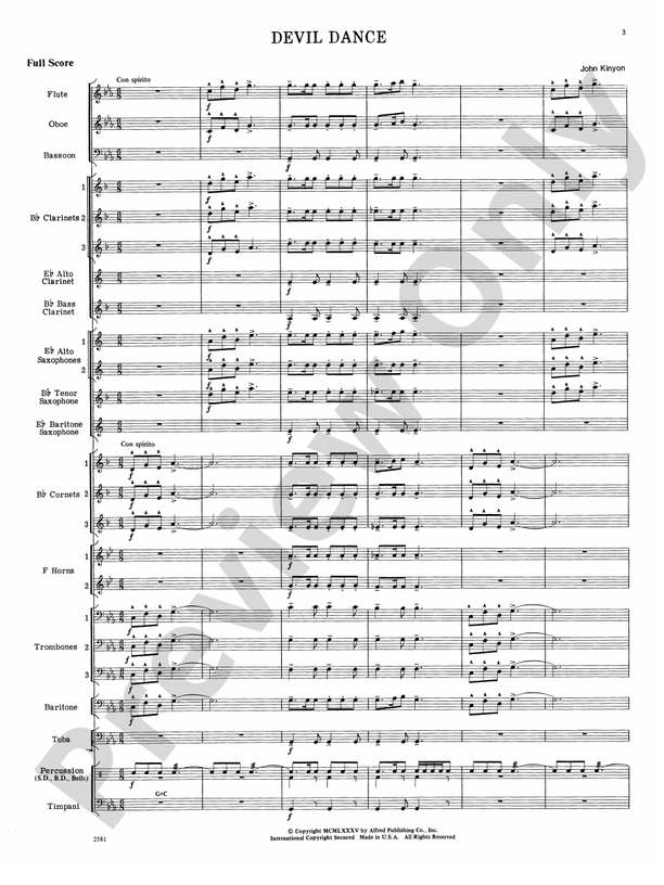 Devil Dance - Concert Band Conductor Score & Parts (Digital Download)