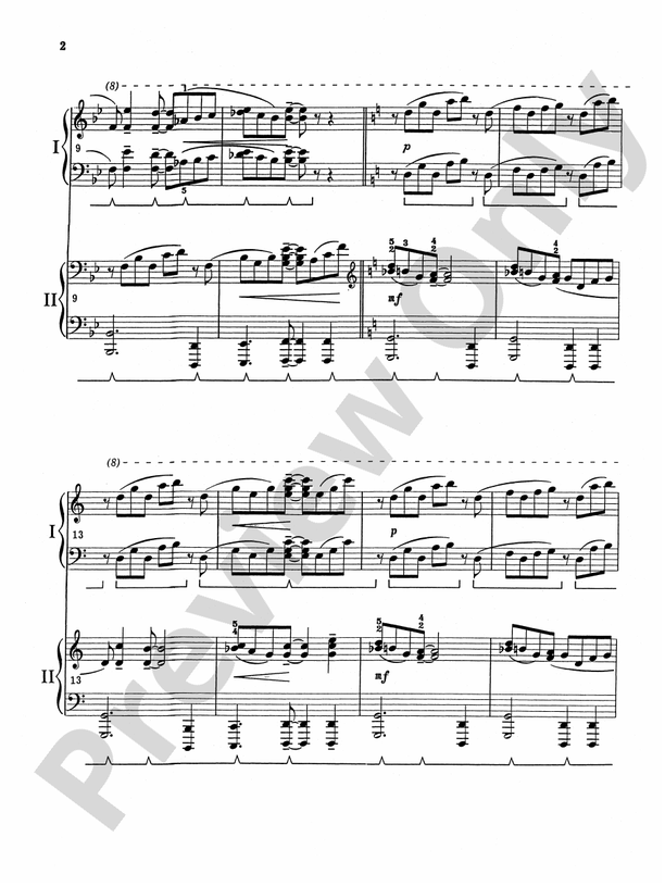 Blues Nocturne - 2 Pianos, 4 Hands (Digital Download)