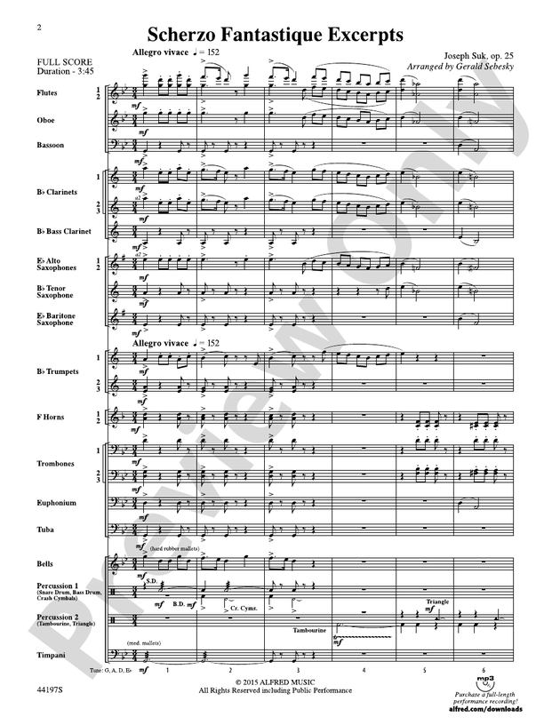 Scherzo Fantastique Excerpts - Concert Band Conductor Score & Parts (Digital Download)