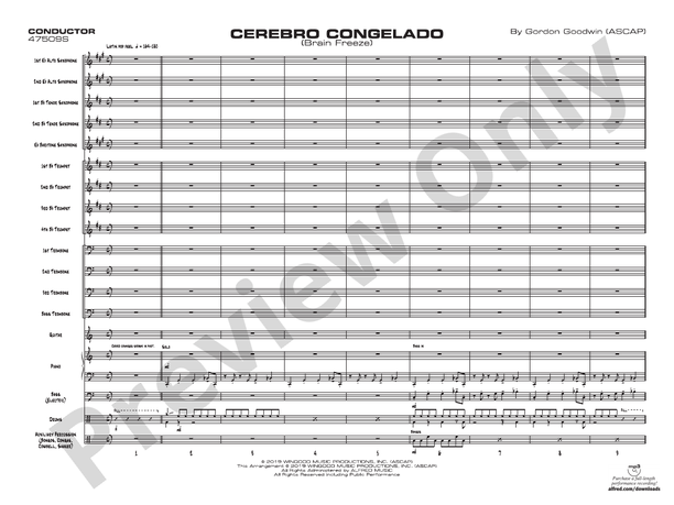 Cerebro Congelado – Jazz Ensemble Conductor Score & Parts (Digital Download)