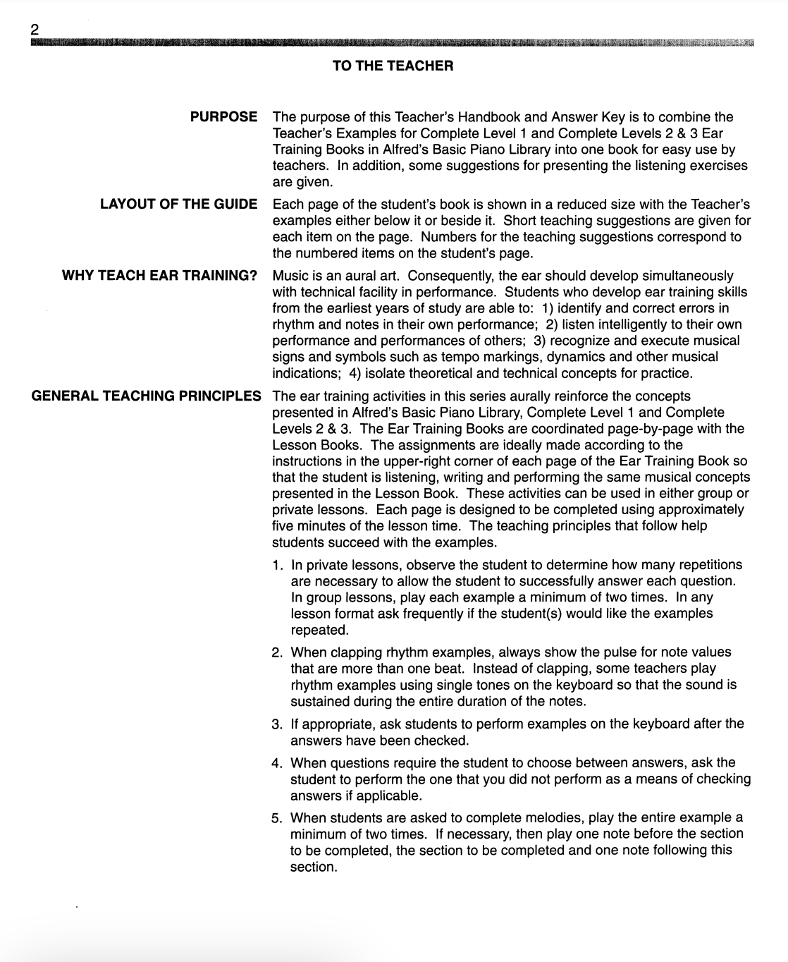 ABPL Ear Training Teacher's Handbook Complete 1-3