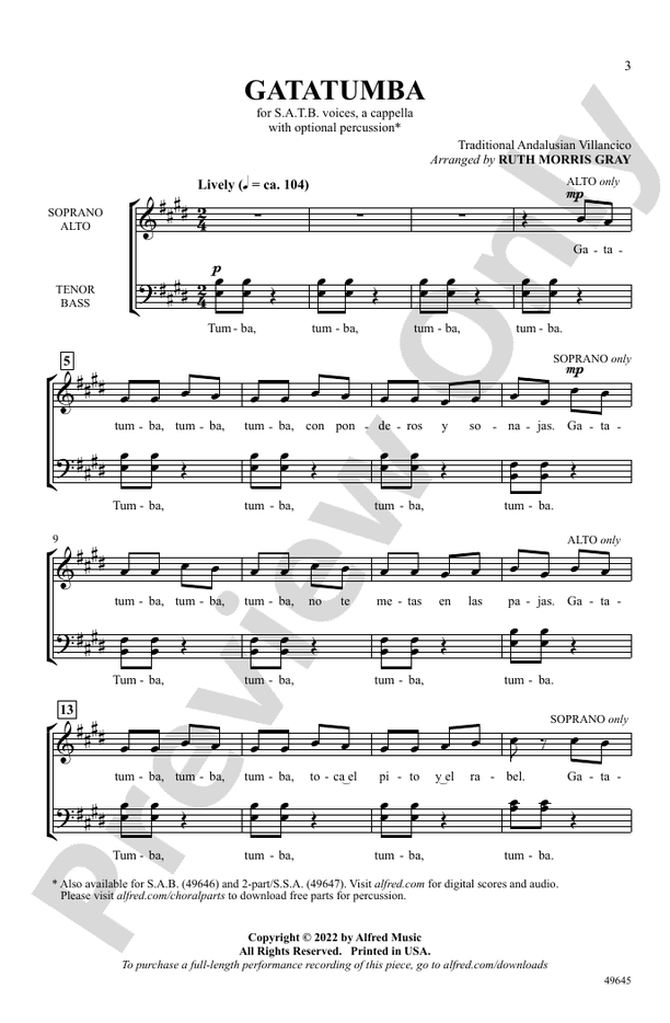 Gatatumba - SATB, a cappella Choral Octavo (Digital Download)