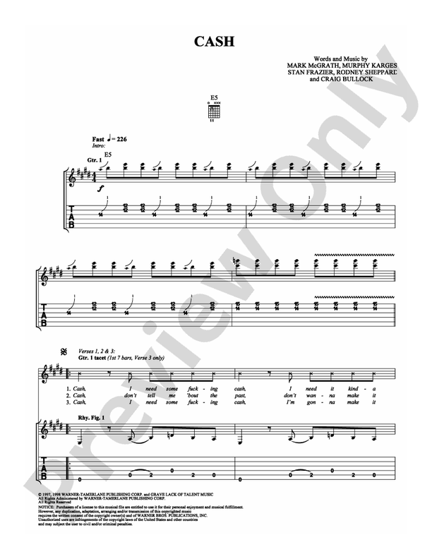 Cash - Guitar TAB (Digital Download)