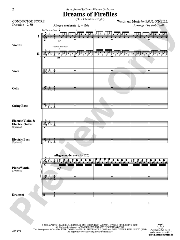Dreams of Fireflies – String Orchestra Conductor Score & Parts (Digital Download)