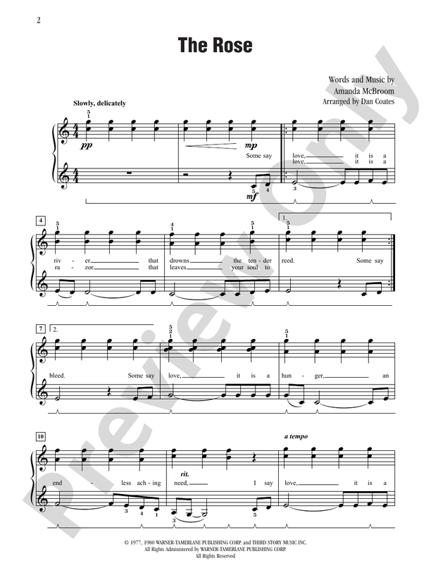 The Rose (from "The Rose") - DSM-PS-0012755 - Piano (Digital Download)