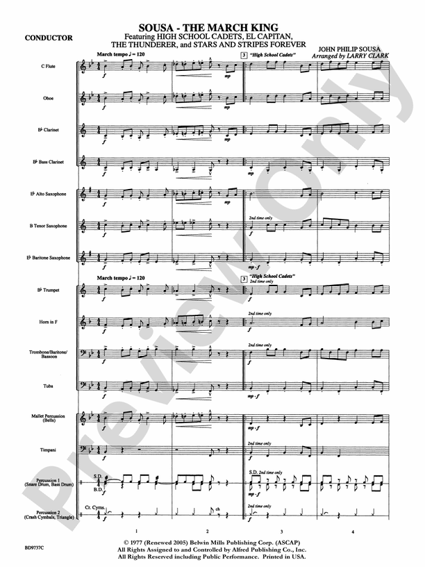 Sousa - The March King - Concert Band Conductor Score & Parts (Digital Download)