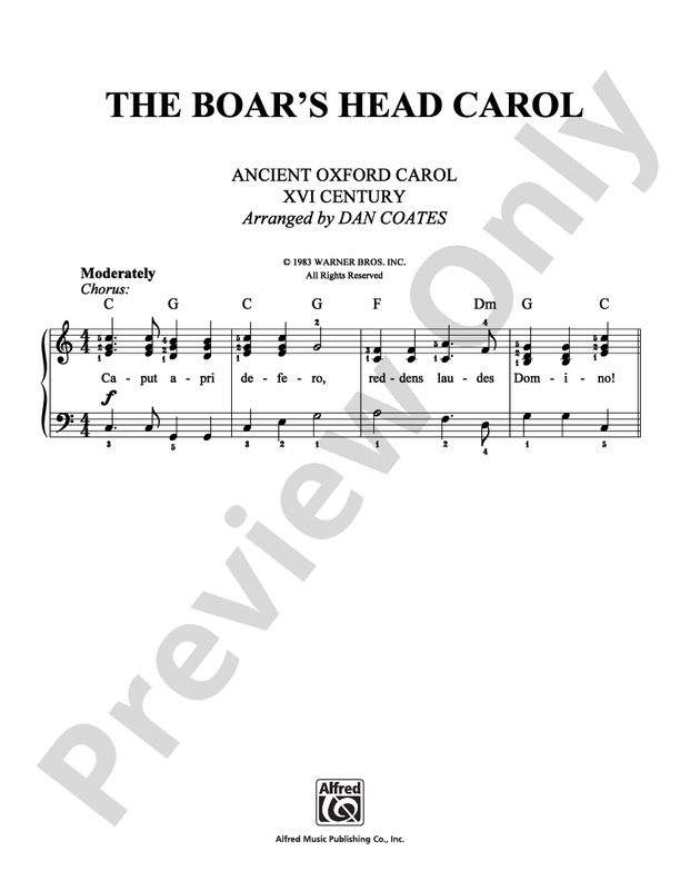 The Boar's Head Carol - DSM-PS-0000257 - Easy Piano (Digital Download)