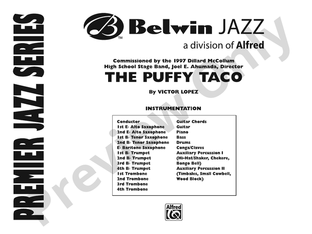 Puffy Taco - Jazz Ensemble Conductor Score & Parts (Digital Download)