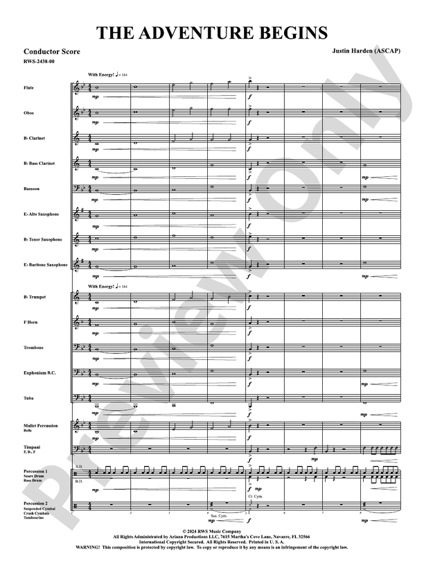 The Adventure Begins - Concert Band Conductor Score & Parts(Digital Download)