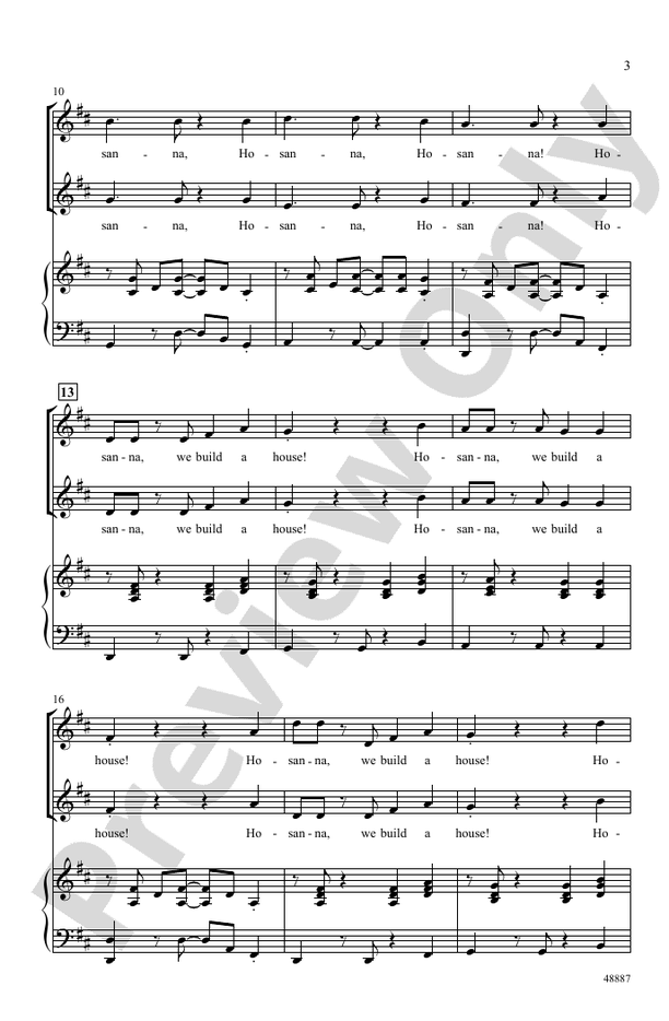 Hosanna, We Build a House – 2-Part (Digital Download)