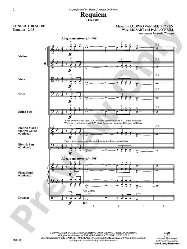 Requiem (The Fifth) – String Orchestra Conductor Score & Parts (Digital Download)