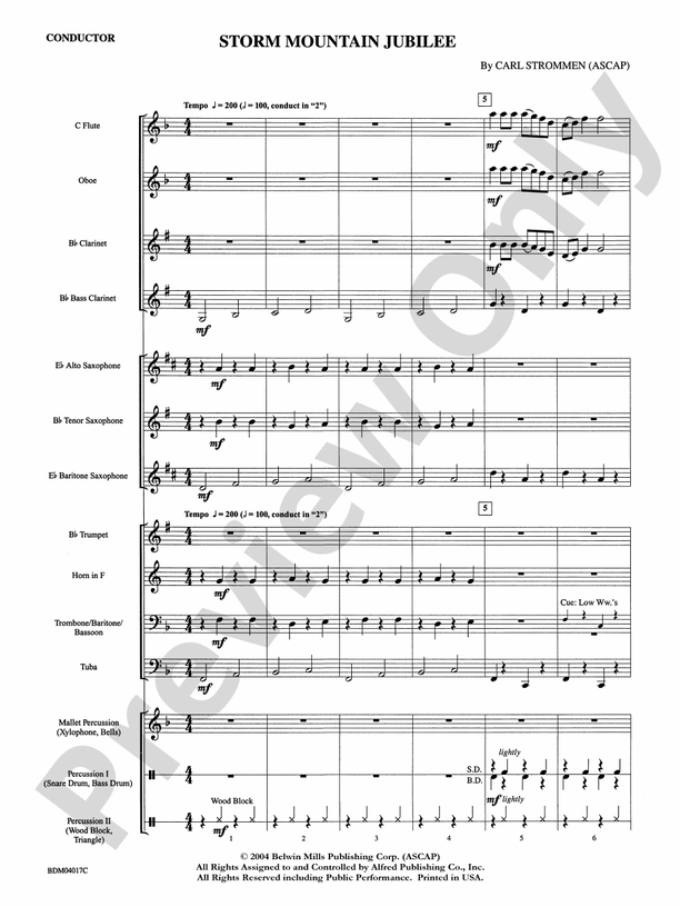 Storm Mountain Jubilee - Concert Band Conductor Score & Parts (Digital Download)