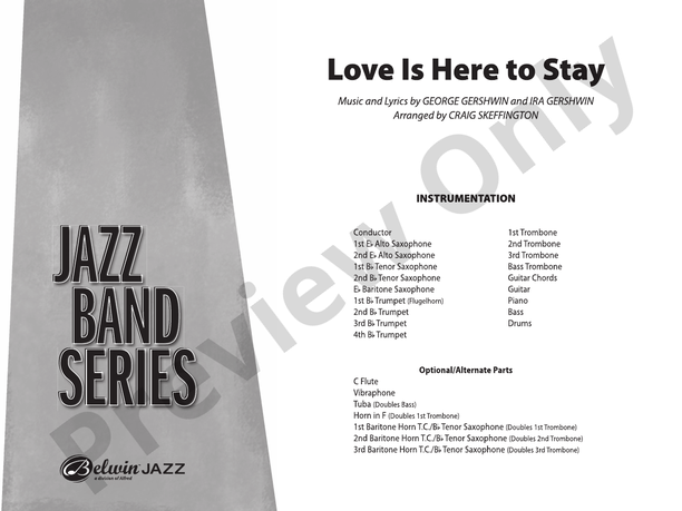 Love Is Here to Stay (Grade 3.5) - Jazz Ensemble Conductor Score & Parts(Digital Download)
