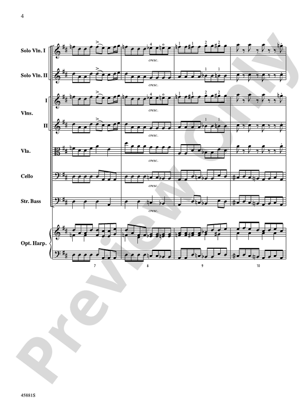 Concerto for Two Violins in D Major - String Orchestra Conductor Score & Parts (Digital Download)