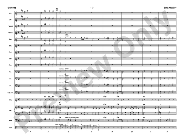 Share Your Gift – Jazz Ensemble Conductor Score & Parts (Digital Download)