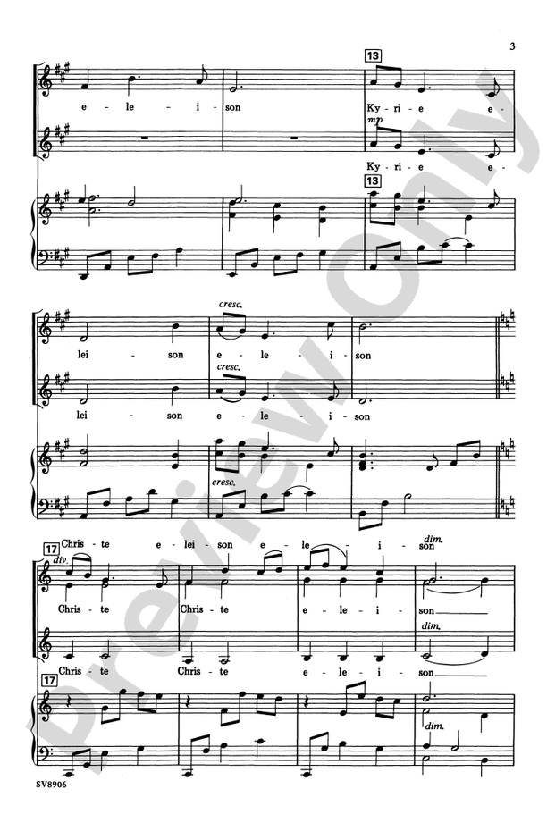 Kyrie – SSA Choral Octavo (Digital Download)