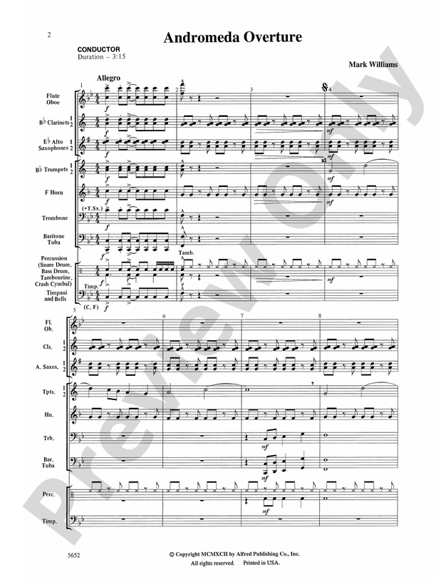 Andromeda Overture - Concert Band Conductor Score & Parts (Digital Download)