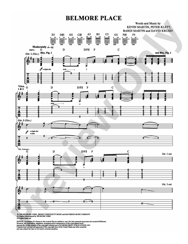 Belmore Place - Guitar TAB (Digital Download)