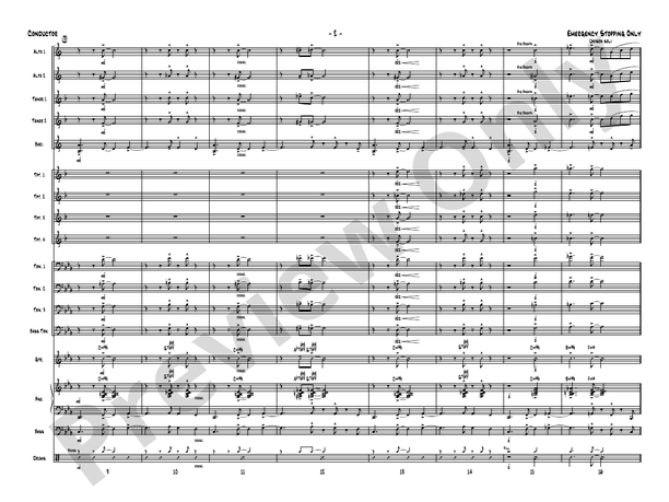 Emergency Stopping Only - Jazz Ensemble Conductor Score & Parts (Digital Download)