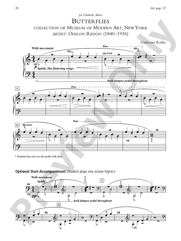 Butterflies - Piano Solo with Optional Duet Accompaniments (Digital Download)