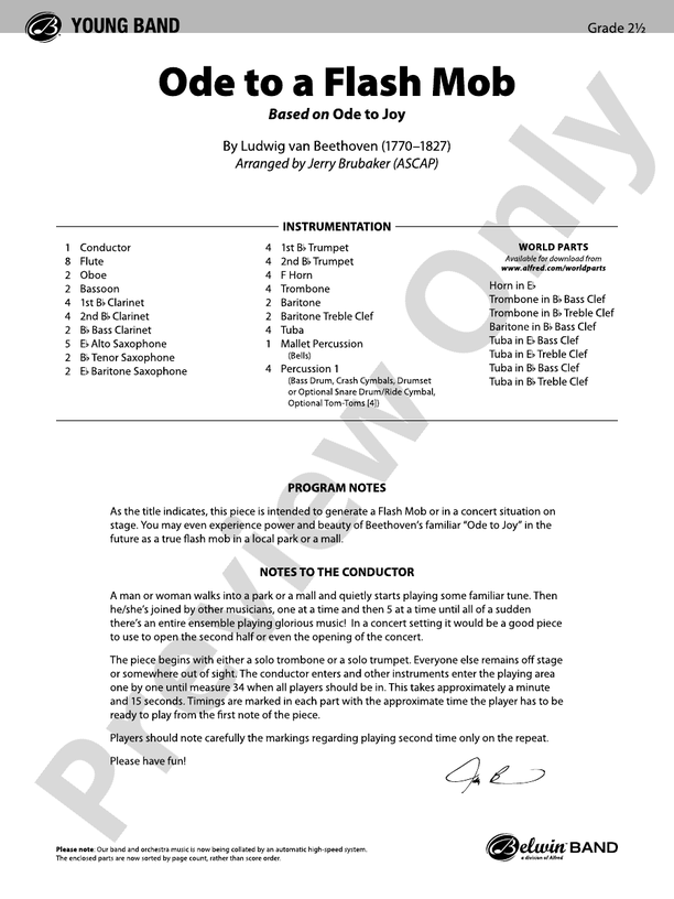 Ode to a Flash Mob - Concert Band Conductor Score & Parts (Digital Download)
