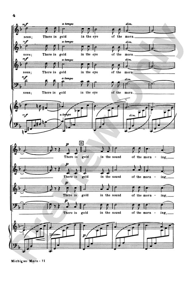 Michigan Morn – SATB Choral Octavo (Digital Download)