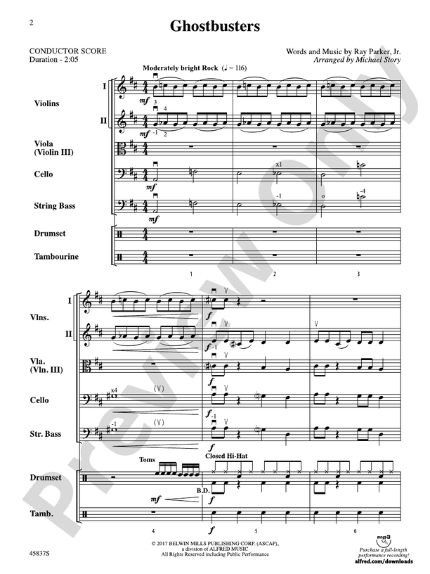 Ghostbusters - String Orchestra Conductor Score & Parts (Digital Download)