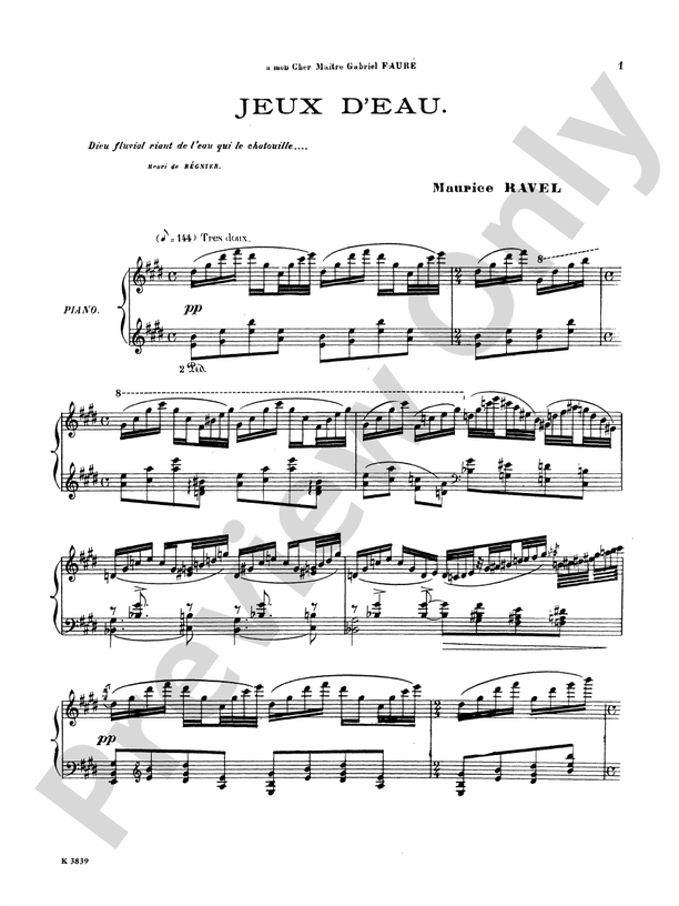 Ravel - Jeux d'eau - Piano Solo (Digital Download)