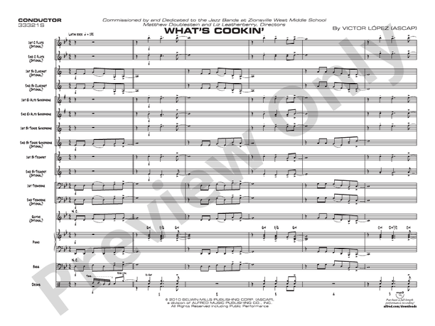 What's Cookin' - Jazz Ensemble Conductor Score & Parts (Digital Download)
