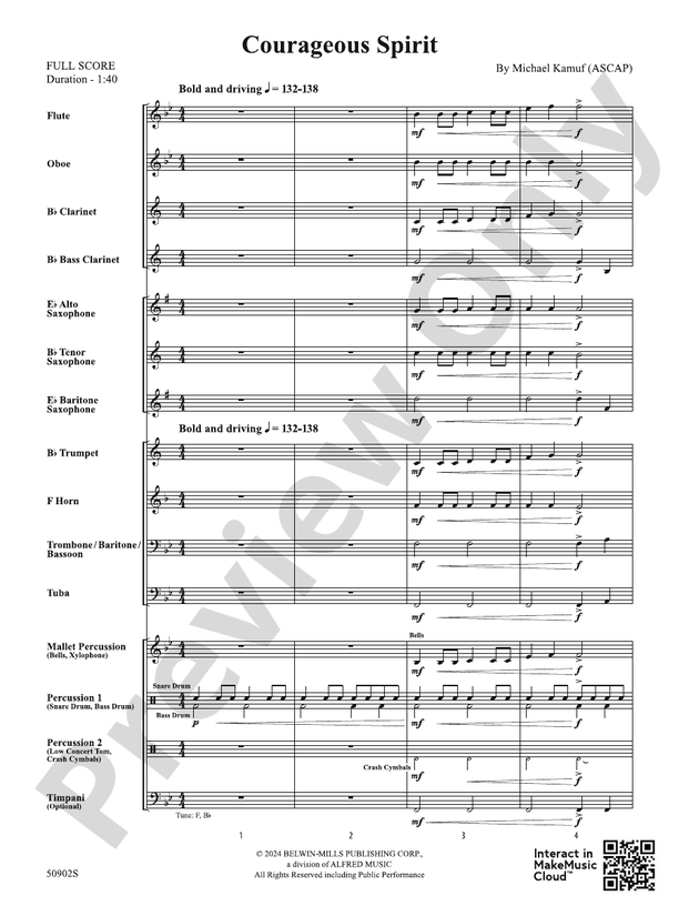 Courageous Spirit – Concert Band Conductor Score & Parts (Digital Download)