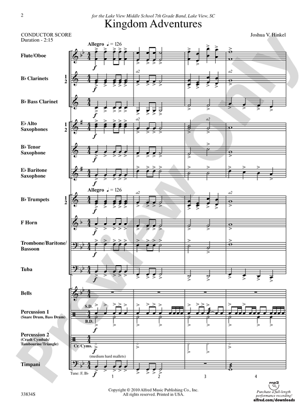 Kingdom Adventures - Concert Band Conductor Score & Parts (Digital Download)