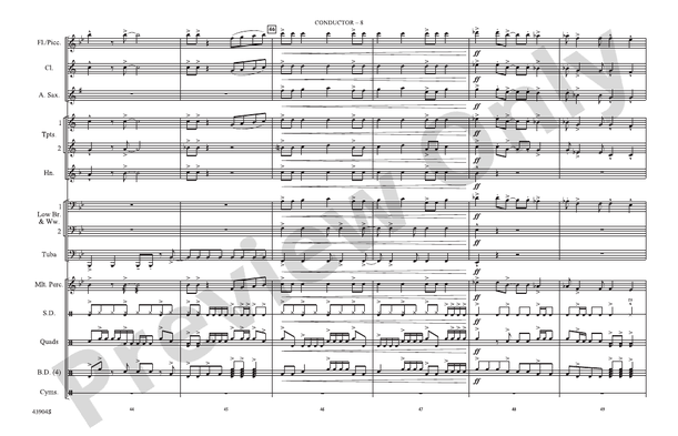 Rock and Roll (Arr. Roland Barrett) – Marching Band Conductor Score & Parts (Digital Download)