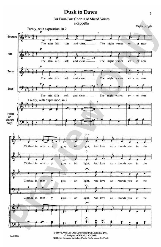 Dusk to Dawn - SATB Choral Octavo (Digital Download)