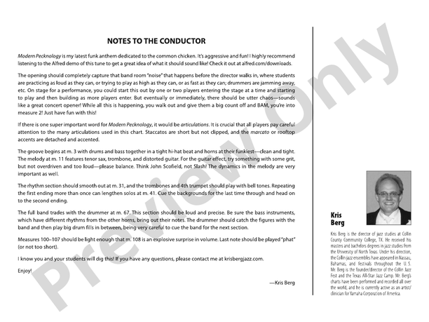 Modern Pecknology – Jazz Ensemble Conductor Score & Parts (Digital Download)