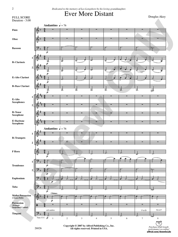 Ever More Distant - Concert Band Conductor Score & Parts (Digital Download)
