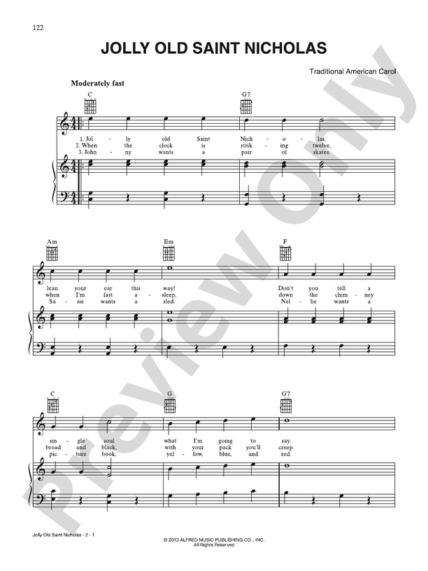 Jolly Old Saint Nicholas -  Digital Sheet Music Download