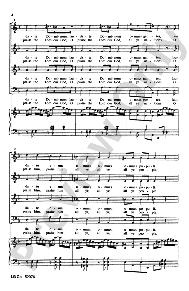 Laudate Dominum Omnes Gentes – SATB Choral Octavo (Digital Download)